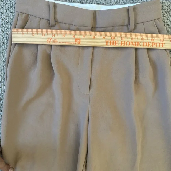 Wilfred Aritzia Women’s Tan Crepette Trousers Size 8 - Picture 7 of 8